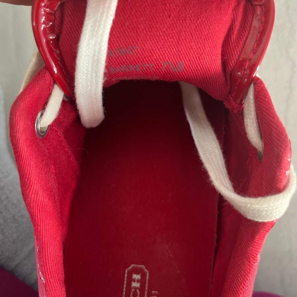 Coach Red and White Sneakers Vibrant Casual Style - Picture 6 of 8